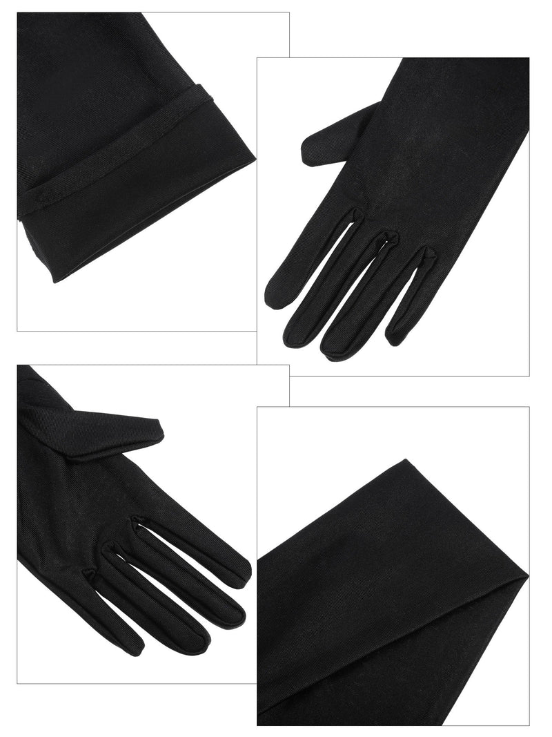 [Australia] - Jetec 3 Pair 1920s Opera Gloves Classic Long Satin Gloves Elbow Length 22 Inch Gloves Adult Size for Women and Girls Black 