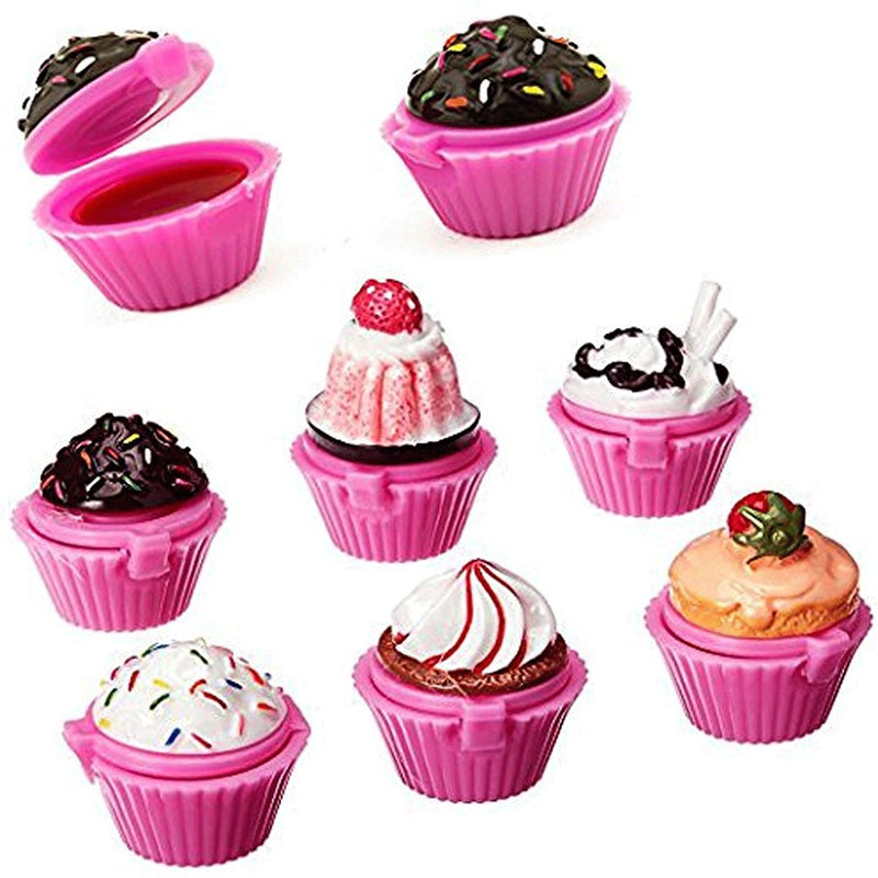 [Australia] - Ifavor123 Cupcake Lip Gloss Lip Balm Set Assorted Designs Birthday Party Favors (12) 12 