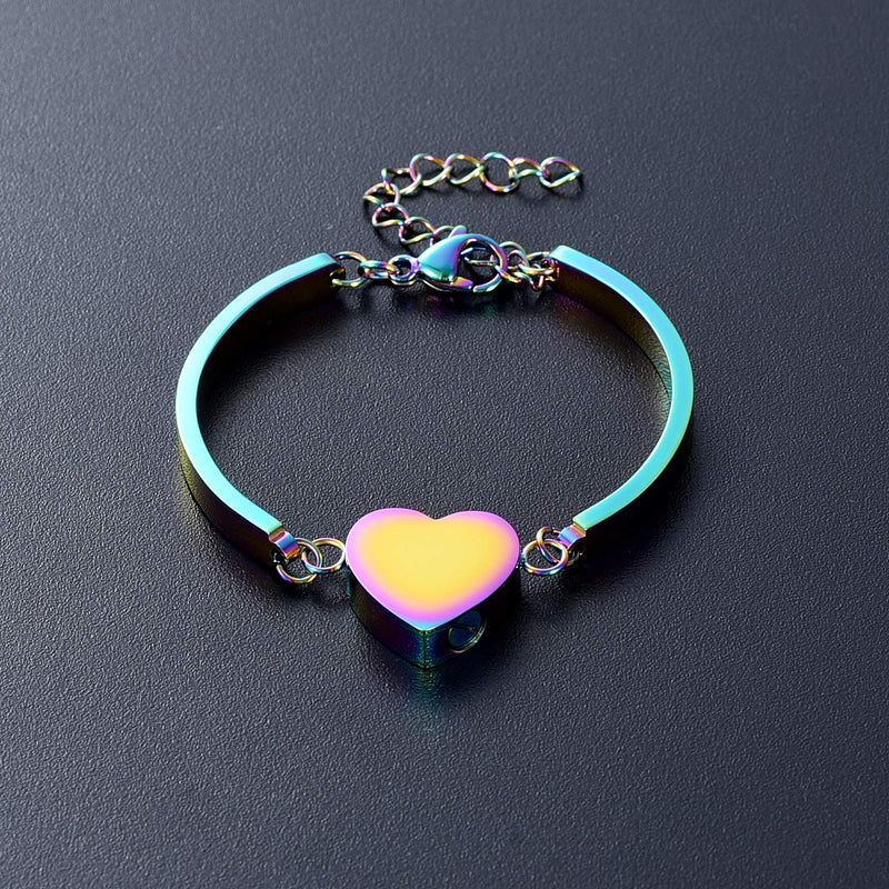 [Australia] - Alway in My Heart Cremation Bracelet for Ashes Cremation Jewelry Heart Shape Bracelet Colorful 