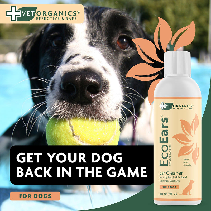 [Australia] - Vet Organics EcoEars Dog Ear Cleaner. Natural Multi-Action Formula. for Itch, Head Shaking, Discharge & Smell. Naturally Cleanses Away Common Problems. 100% Guaranteed 8 oz 