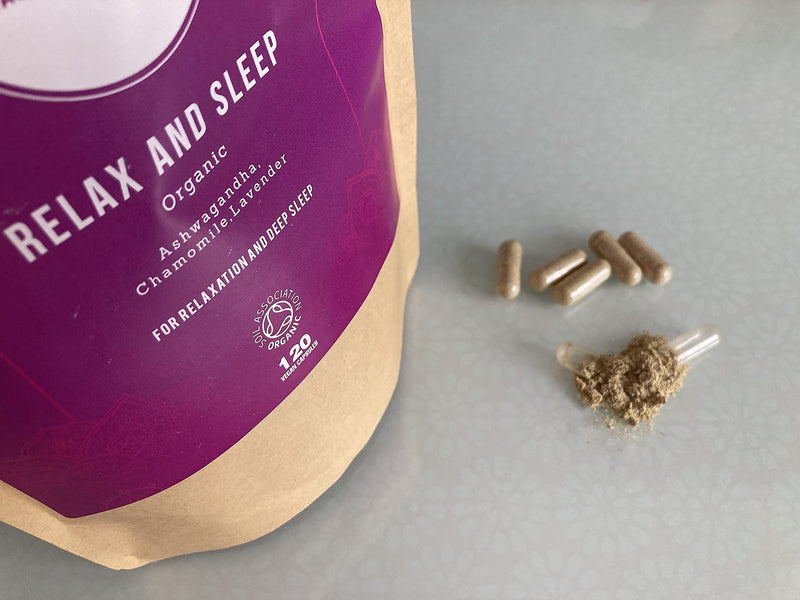 [Australia] - Organic Ashwagandha, Chamomile and Lavender - 120 Natural Capsules - Feel Calm, Lower Stress, Anxiety & Improved Sleep. Made by Health Is Wealth 