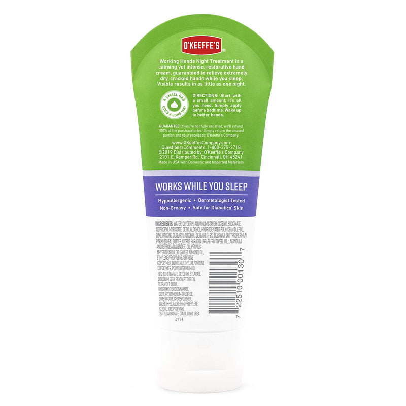 [Australia] - O'Keeffe's Working Hands Hand Cream, 3 Oz Tube and Night Treatment Hand Cream, White, 103002 