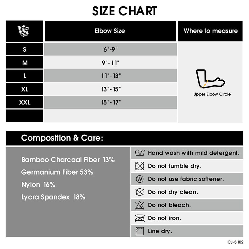 [Australia] - Vital Salveo- Fitness Mild Compression Support Elbow Sleeve/brace joint protection, Athletic, L(1PC) Large 