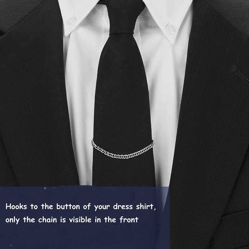 [Australia] - Men's Tie Chain Fashion Necktie Link Noble Necktie Chains for Business Wedding Pack of 3 