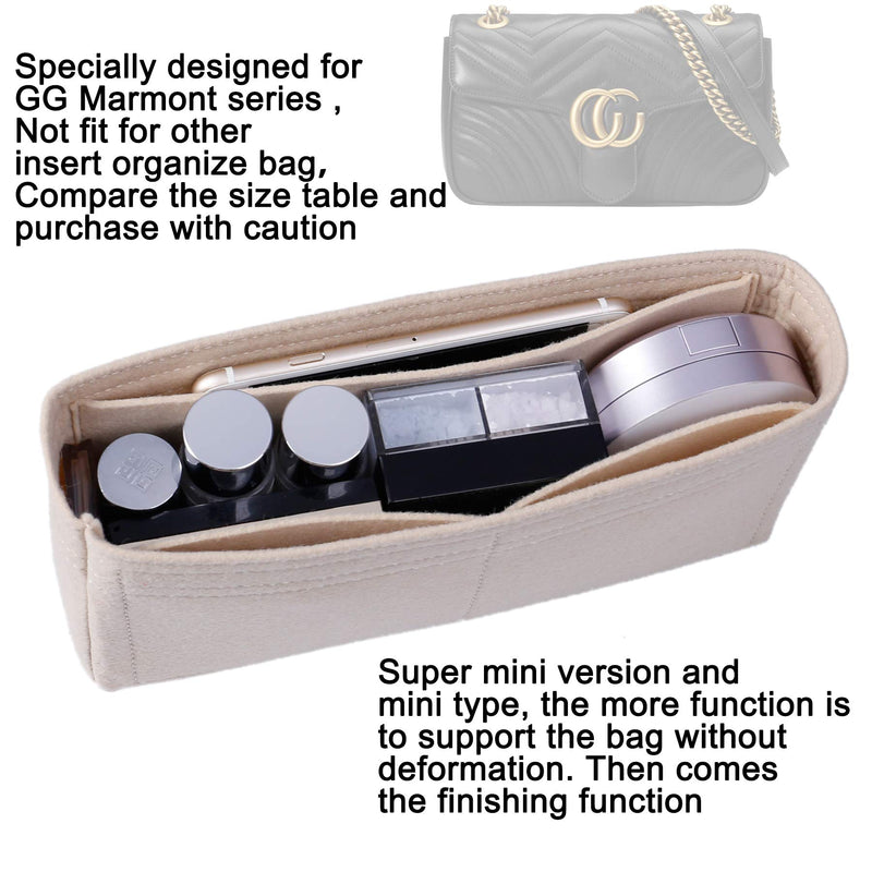 [Australia] - OAikor Purse Organizer Insert Felt Bag Handbag Tote Shaper Insert for GG Marmont Small Matelasse Shoulder Bag (Small, Conventional)-9.4 x 2.3 x 4.3inch 