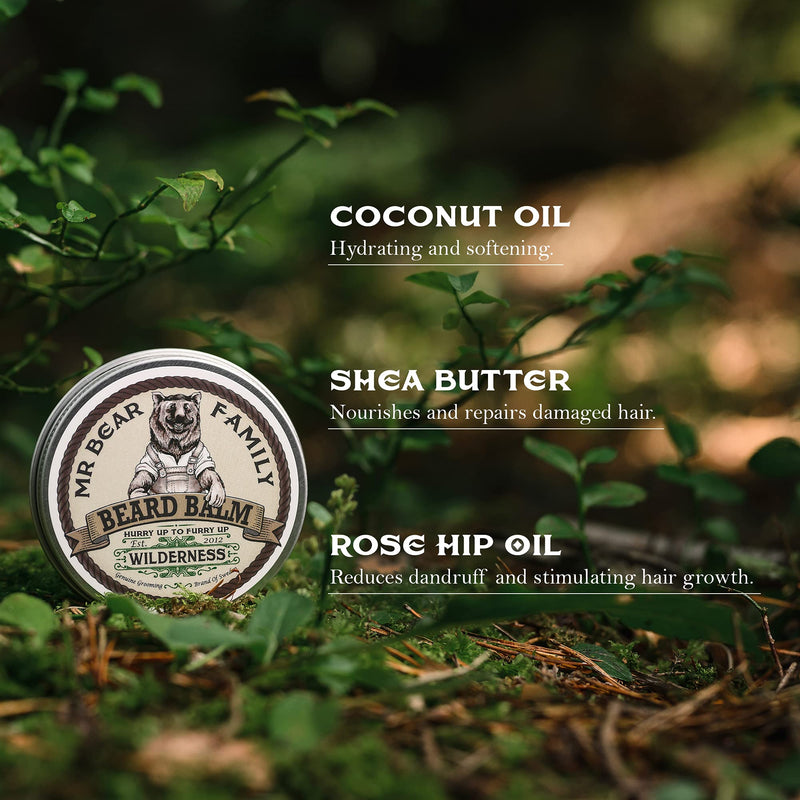 [Australia] - Beard Balm Beard Wax for Men – Nourishing Beard Conditioner Beard Moisturiser Contains Shea Beard Butter + Beeswax + Jojoba Oil – Scented Beard Softener Styling Balm 60ml (Wilderness, 60ml) Wilderness 