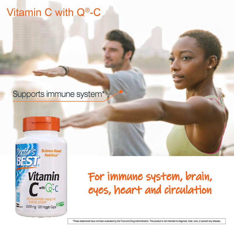 [Australia] - Doctor's Best Vitamin C with QualiC 1000 mg NonGMO Vegan Gluten Free Soy Free Sourced from Scotland Veggie Caps, 120 Count 120 Count (Pack of 1) 