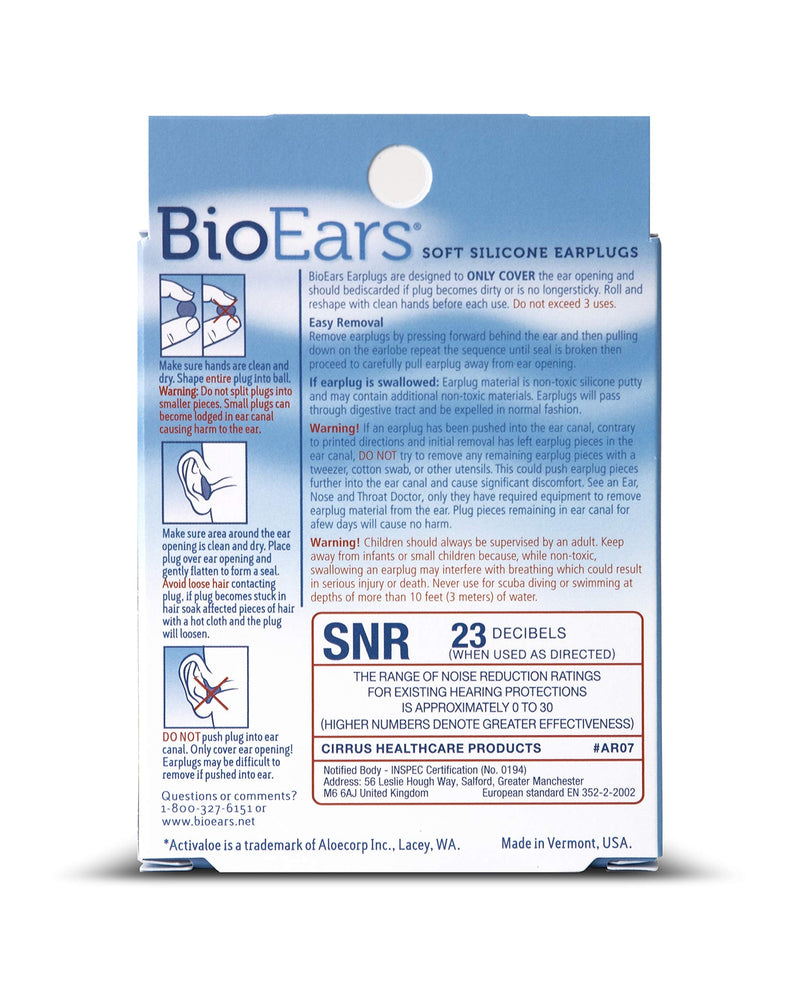 [Australia] - BioEars 41304 Soft Silicone Earplugs with ACTIValoe. Premium silicone. Protection from Water and Noise (6 pairs),Blue 6 pair (Pack of 1) 