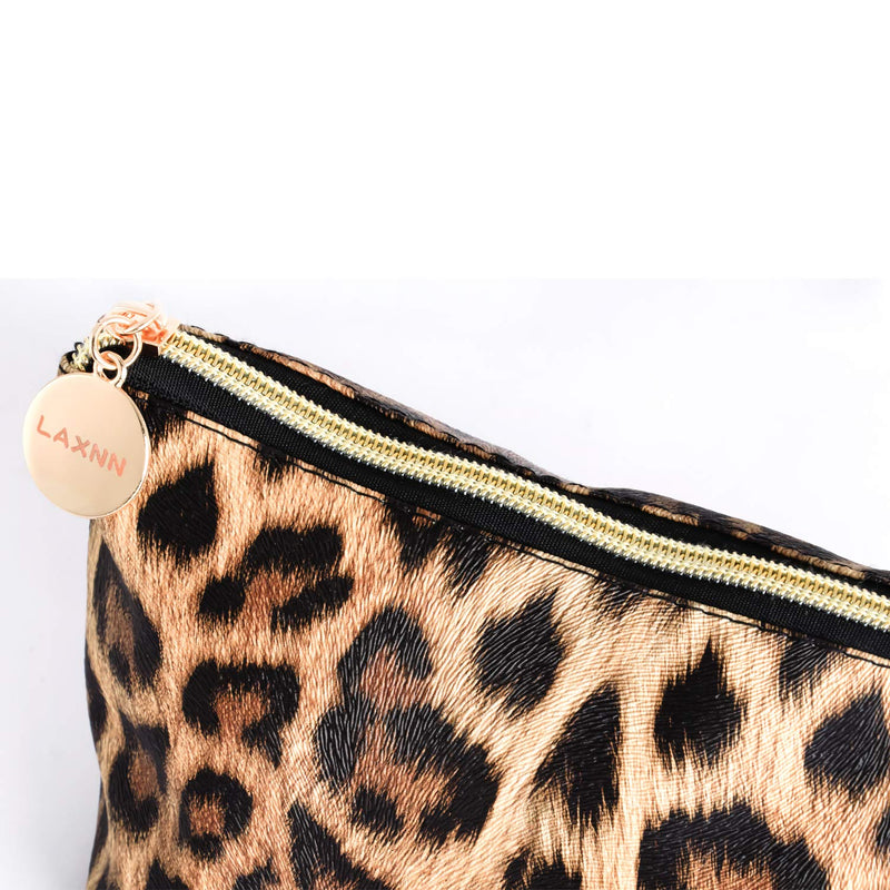 [Australia] - Makeup Bag,Cosmetic Lipstick Cute Pouch Toiletry Travel bag and Brush Organizer Purse Handbag For Women, Leopard 