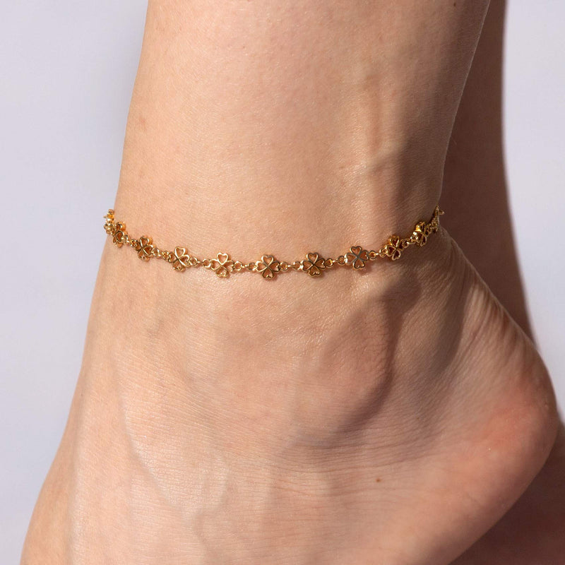 [Australia] - LIFETIME JEWELRY Good Luck Anklet for Women Teen and Girls 24k Real Gold Plated 11.0 Inches 