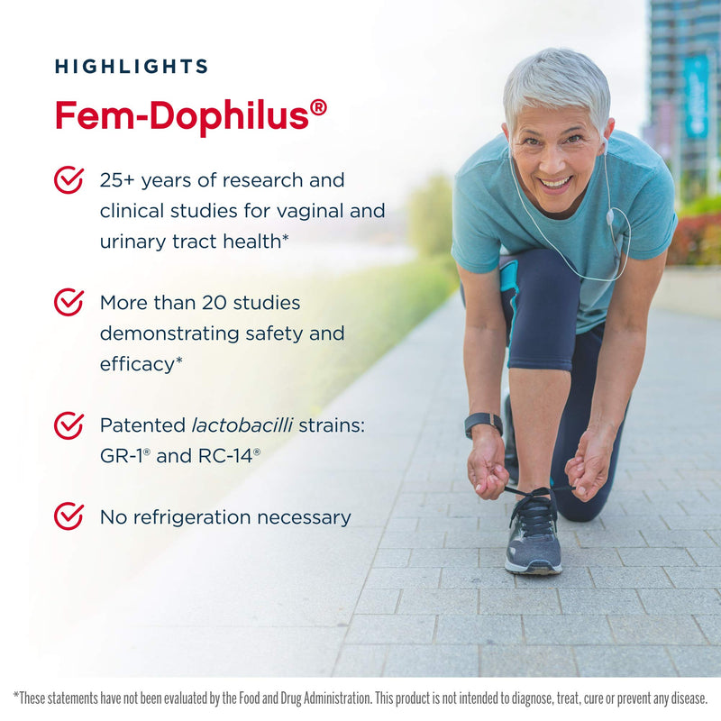 [Australia] - Jarrow Formulas Fem-Dophilus - 1 Billion Organisms Per Serving - 60 Veggie Capsules - Women’s Probiotic - Urinary Tract Health - Up to 60 Servings 1 Billion CFU 60 Count (Pack of 1) 