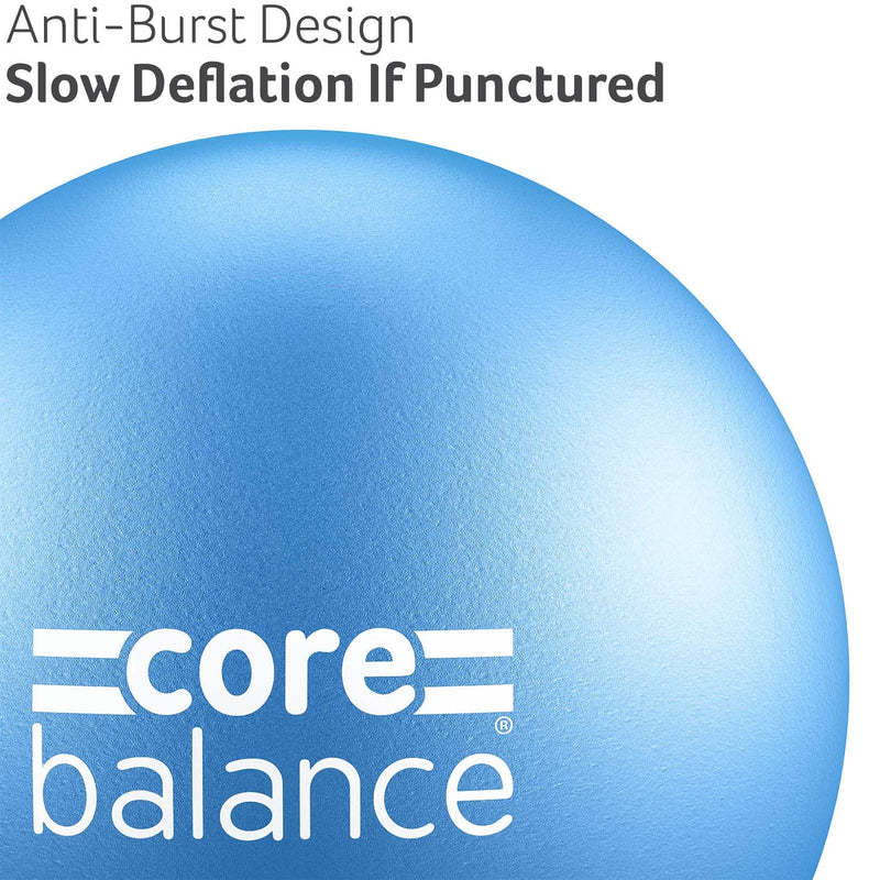 [Australia] - Core Balance Soft Pilates Ball 23cm / 9 Inch, Small Anti Burst, Yoga Exercise Fitness Physiotherapy Physical Training, Inflatable Straw For Easy Inflation, 200kg Weight Capacity Blue 