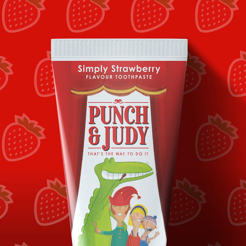 [Australia] - Punch & Judy - Simply Strawberry Flavour Toothpaste, Fluoride 1,400 ppm, 3+ Years, Sugar Free, 50ml 79 g (Pack of 1) 