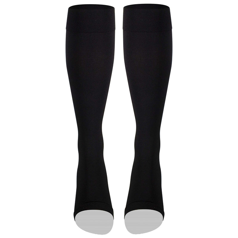 [Australia] - NuVein Medical Compression Stockings, 20-30 mmHg Support for Women & Men, Knee Length, Open Toe, Black, X-Large X-Large (1 Pair) 