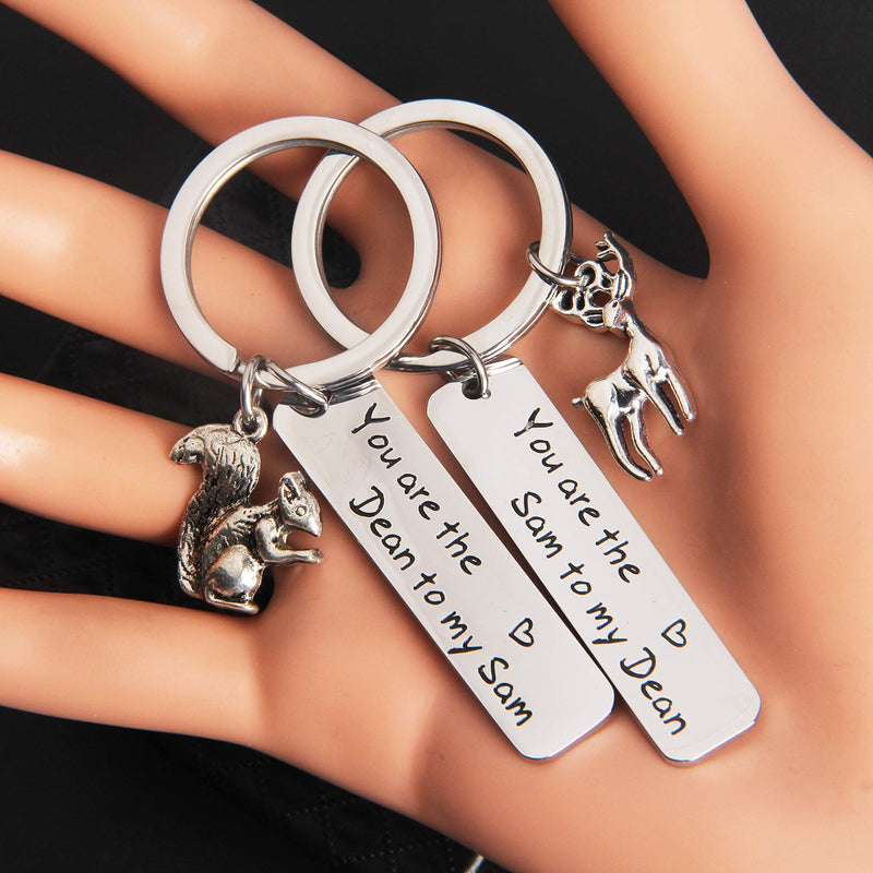 [Australia] - Lywjyb Birdgot Moose and Squirrel Keychain Set You are The Dean to My Sam SPN Fan Gift Best Friend Keychain Set Friendship Gift Dean Sam Set 