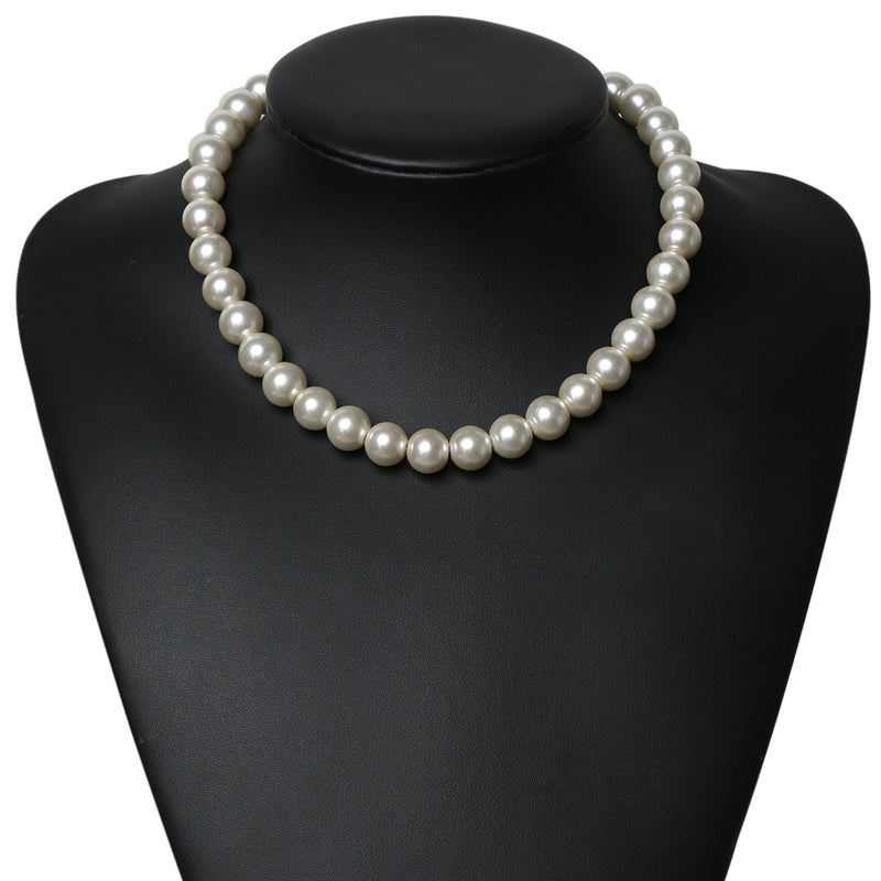 [Australia] - BABEYOND Round Imitation Pearl Necklace Wedding Pearl Necklace for Brides White Diameter of Pearl 12mm 