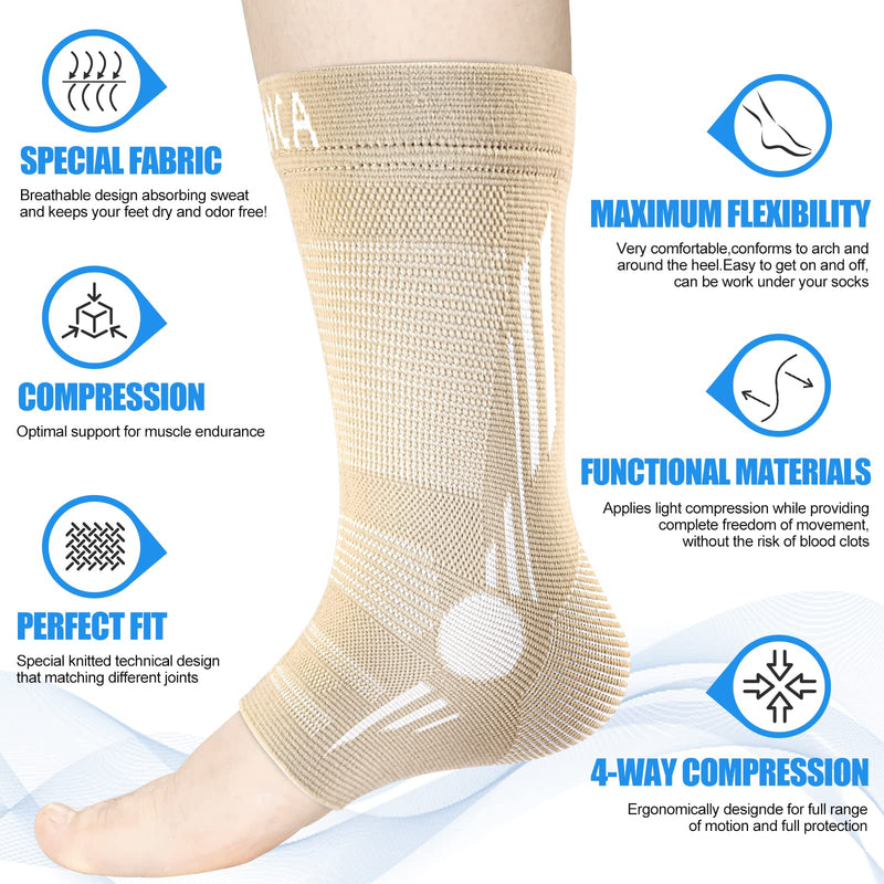 [Australia] - NEENCA Professional Ankle Brace Compression Sleeve (Pair), Ankle Support Stabilizer Wrap. Heel Brace for Achilles Tendonitis, Plantar Fasciitis, Joint Pain,Swelling,Heel Spurs, Injury Recovery, Sports Medium Copper 