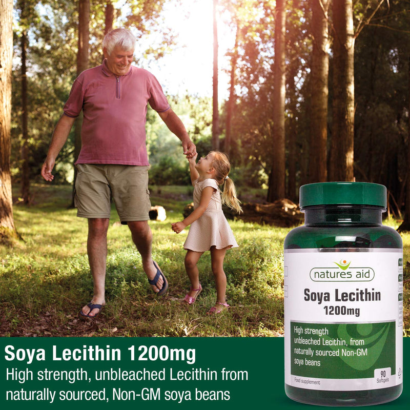 [Australia] - Natures Aid Lecithin, 1200 mg, 90 Softgels (Produced from Naturally Sourced, Non-GM Soya Beans, Source of Phospholipids, Made in the UK) 