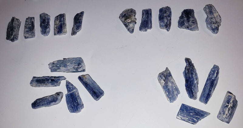 [Australia] - 5pc Set Blue Kyanite Blades with Mica Small/Medium Natural Crystal Healing Gemstone Specimens from Brazil for Jewelry or Wire Wrapping 