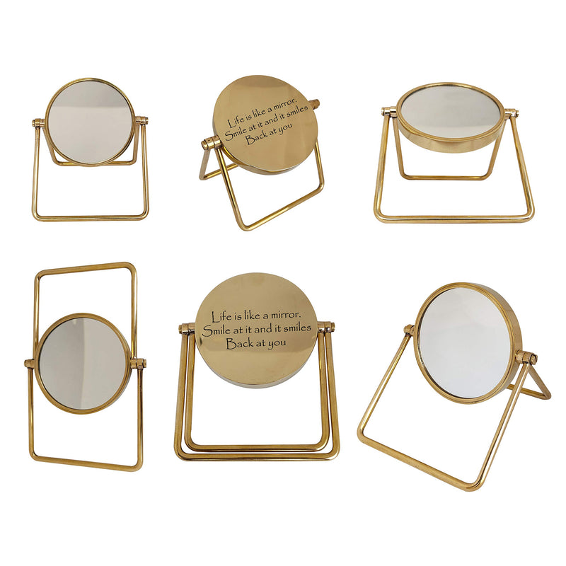 [Australia] - PORTHO Makeup Mirror Single Sided Folding Mirror Vintage 360° Rotation Solid Brass Cosmetic Round Beauty Mirror Handmade for Dresser Vanity Table Desk Gift Item 