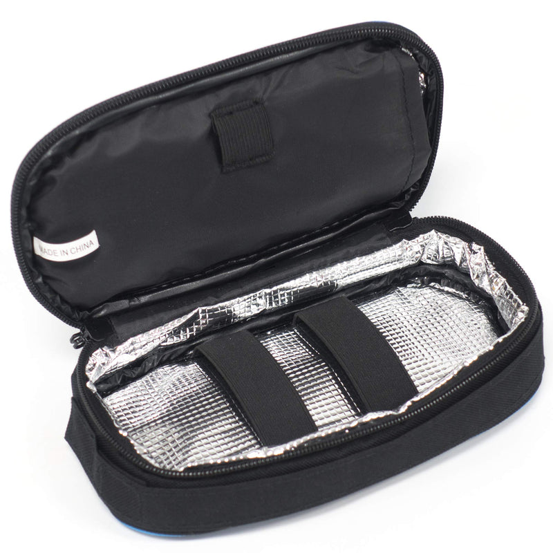 [Australia] - Creative Outdoor Medical Travel Case | Diabetic Insulin Cooler | Insulated Bag with Reusable Freezer Gel Pack and ID Card | Black/Blue 