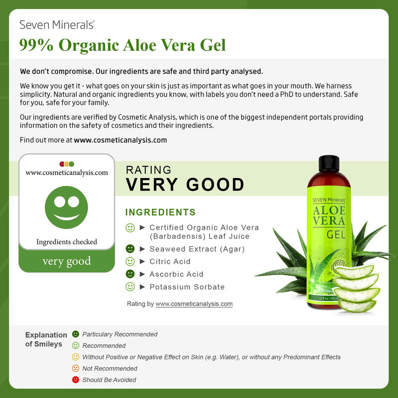 [Australia] - Travel Size Organic Aloe Vera Gel with 100% Pure Aloe From Freshly Cut Aloe Plant, Not Powder - No Xanthan, So It Absorbs Rapidly With No Sticky Residue (2 fl oz) 2 Fl Oz (Pack of 1) 