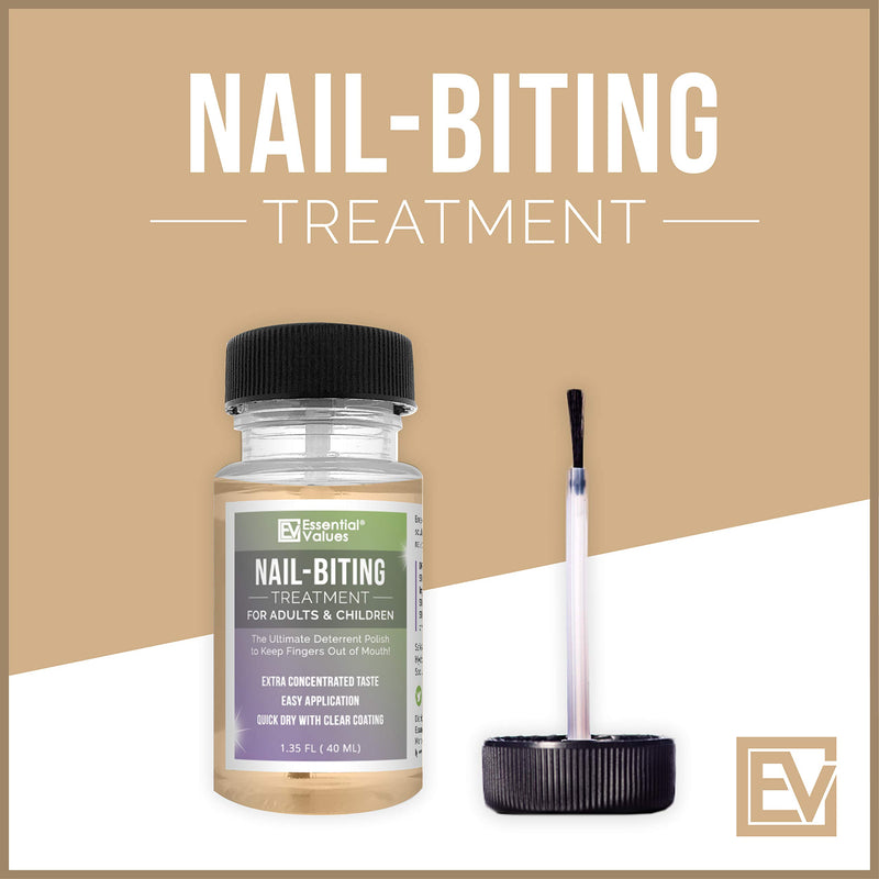 [Australia] - Nail-Biting Treatment for Kids & Adults (1.35 FL OZ), MADE IN USA | Prevent Thumb Sucking and Stop Nail Biting, Kick the Naughty Habit in 30 Days with Our Deterrent Polish by Essential Values 