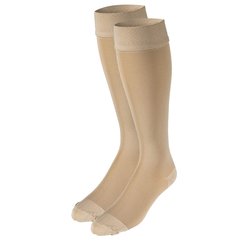 [Australia] - Truform Compression 20-30 mmHg Knee High Dot Top Stocking Beige, Medium, 2 Count 