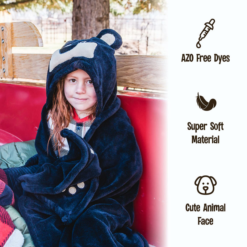 [Australia] - Lazy One Animal Blanket Hoodie for Kids, Hooded Blanket, Wearable Kids' Blanket, Soft, Cozy Fleece Hoodie (Bear Blanket) Bear Blanket Hooded Blanket ONE SIZE 