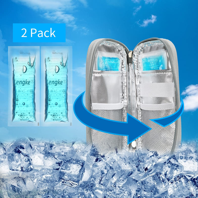 [Australia] - Insulin Cooler Travel Case with 2 Ice Packs - Diabetes Bags Cooler Travel Case for Diabetic Organize Supplies Insulated Cooling Bag by YOUSHARES (Gray) 03 gray 