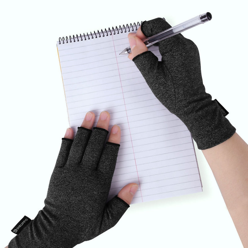 [Australia] - DISUPPO Arthritis Compression Gloves Relieve Pain from Rheumatoid, RSI,Carpal Tunnel, Hand Gloves Fingerless for Computer Typing and Dailywork, Support for Hands and Joints (M, Black) Medium (Pack of 1) 