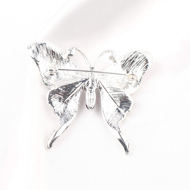 [Australia] - FEELMEM Crystal Rhinestone Butterfly Brooch Pin Blue Color Butterfly Brooches for For Women Girls Wedding/Banquet/Birthday Party purple 