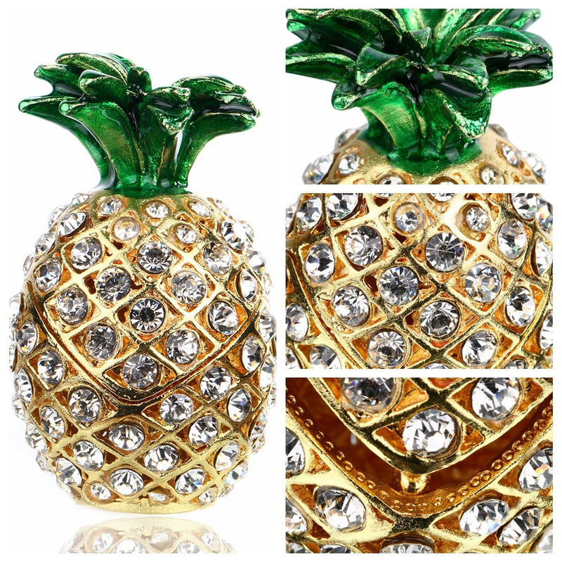 [Australia] - YUFENG Hinged Trinket Box For Gifts Hand-painted Patterns Trinket Bejeweled Box Collectible (pineapple) 