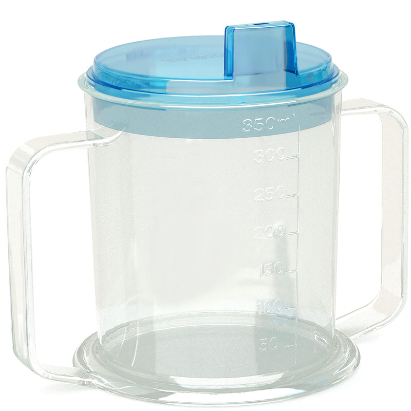 [Australia] - Drinking Cup/Beaker/Mug/Sippy Cup for Disabled Adults with Easy Grip Handles Anti Splash Spout and Travel Lid 