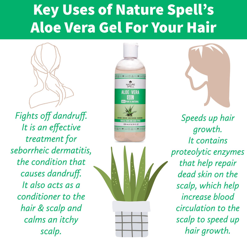 [Australia] - Nature Spell Aloe Vera Gel 99% Pure 200ml – Soothing & Hydrating - For All Hair & Skin Types - Made In The UK, 100% Vegan 