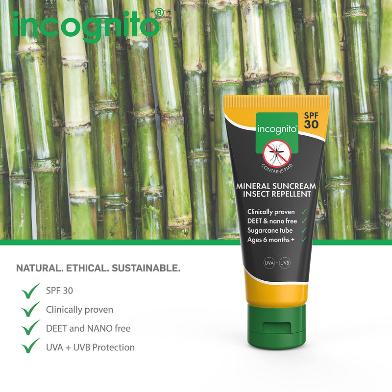 [Australia] - Incognito Sunblock Insect Repellent - SPF30 100ml - 3 in 1 Sunblock, Insect Repellent and Moisturiser For Soft and Protected Skin & Body 