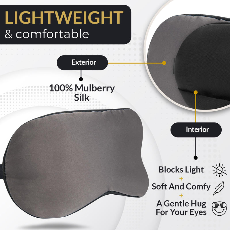 [Australia] - SLEEP FOUNTAIN Anti-Wrinkle Sleep Mask for Women, Super Soft Mulberry Silk Eye Mask for Sleeping & Skin Care, Anti Aging Sleep Mask with Copper Technology 