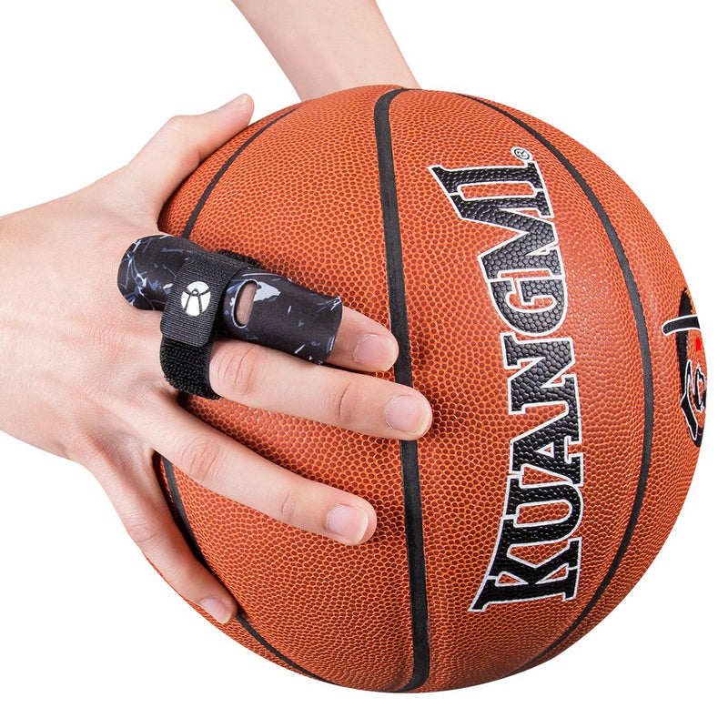 [Australia] - Kuangmi Finger Sleeve Support Protector Finger Splint Brace Pain Relief for Basketball Volleyball Baseball （S/M, Black) Small/Medium (Pack of 1) 