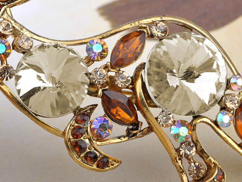 [Australia] - Alilang Golden Tone Topaz Colored Rhinestones Australian Kangaroo Cutout Brooch Pin 