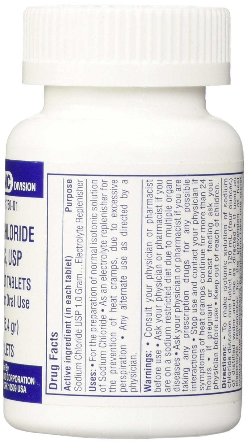 [Australia] - Sodium Chloride Tablets 1 Gm, USP Normal Salt Tablets - 100 Tablets 100 Count (Pack of 1) 