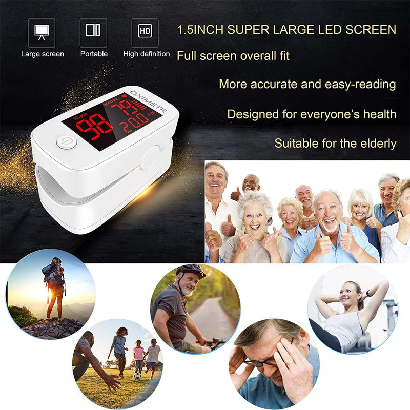 [Australia] - Finger Pulse Oximeter with Led Display Blood Oxygen Saturation Monitor for Adult and Child Family Health Care 