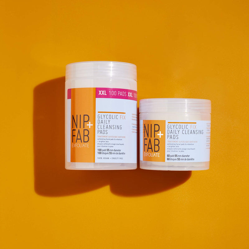 [Australia] - Nip+Fab Glycolic Fix Cleansing Pads XXL, 135 ml, 100 Count 