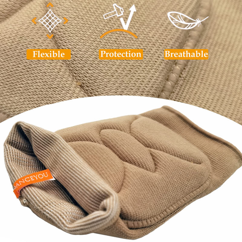 [Australia] - DANCEYOU Knee Pads Brace Sport Support thick Sponge Anti-Slip Collision for Teenager and Adult Dance Yoga Volleyball Exercise Garden M Nude 