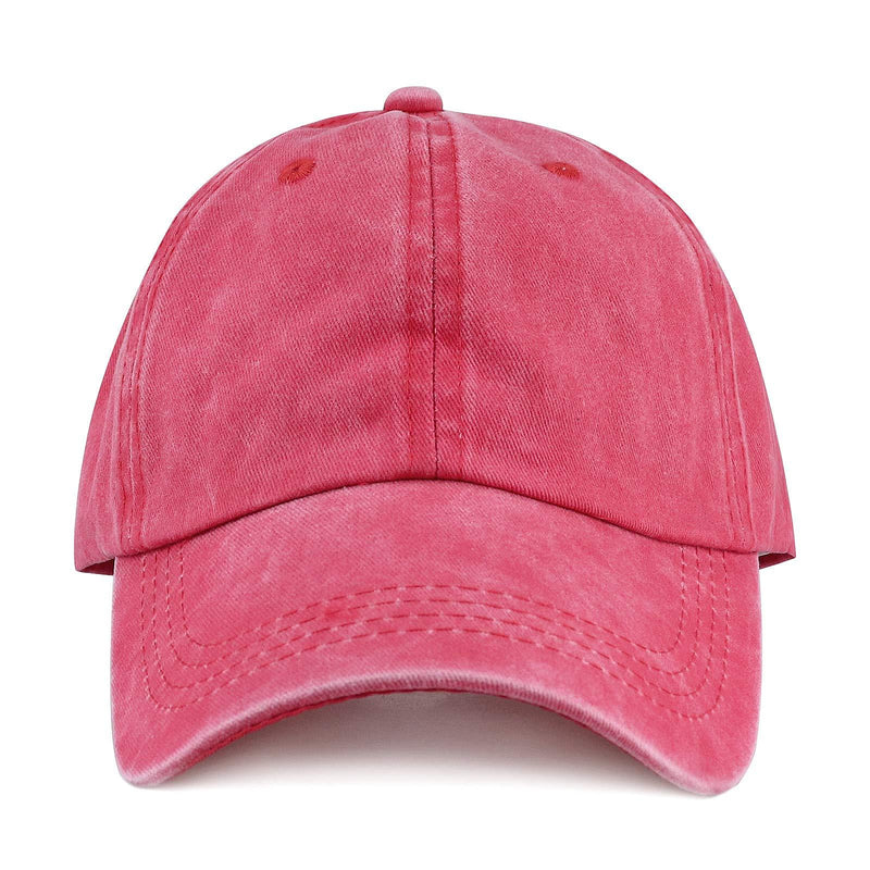 [Australia] - Glamorstar Classic Unisex Baseball Cap Adjustable Washed Dyed Cotton Ball Hat One Size Watermelon Red 