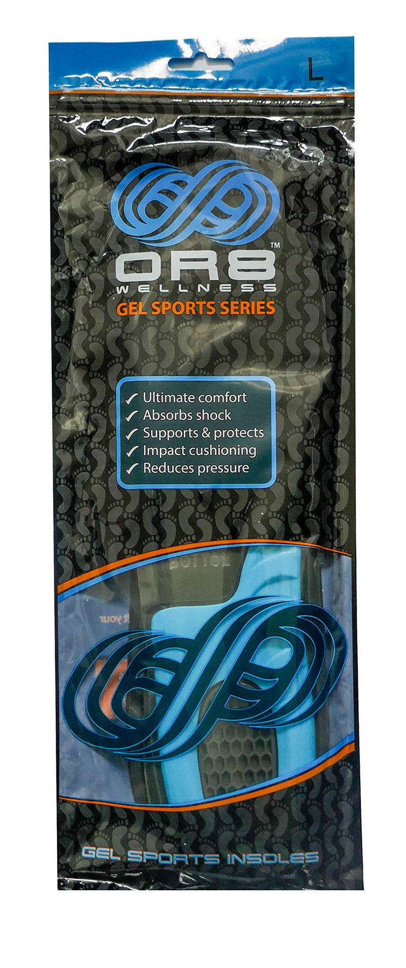 [Australia] - Gel sports impact insole. Shock absorbing. Support & protection. Arch support. Plantar fasciitis & heel pain relief. Unisex. Large 8-12 
