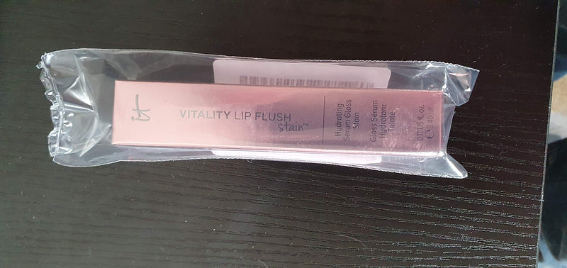 [Australia] - It Cosmetics Vitality Lip Flush Stain Hydrating Serum Gloss Stain, Wine Berry Flush, 0.11 oz / 3.40 ml 