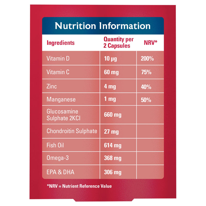 [Australia] - Seven Seas JointCare Supplements, Max, 60 Capsules, 356 mg Omega-3, Vitamin D & C, + Zinc, With Collagen & Glucosamine, EPA & DHA 