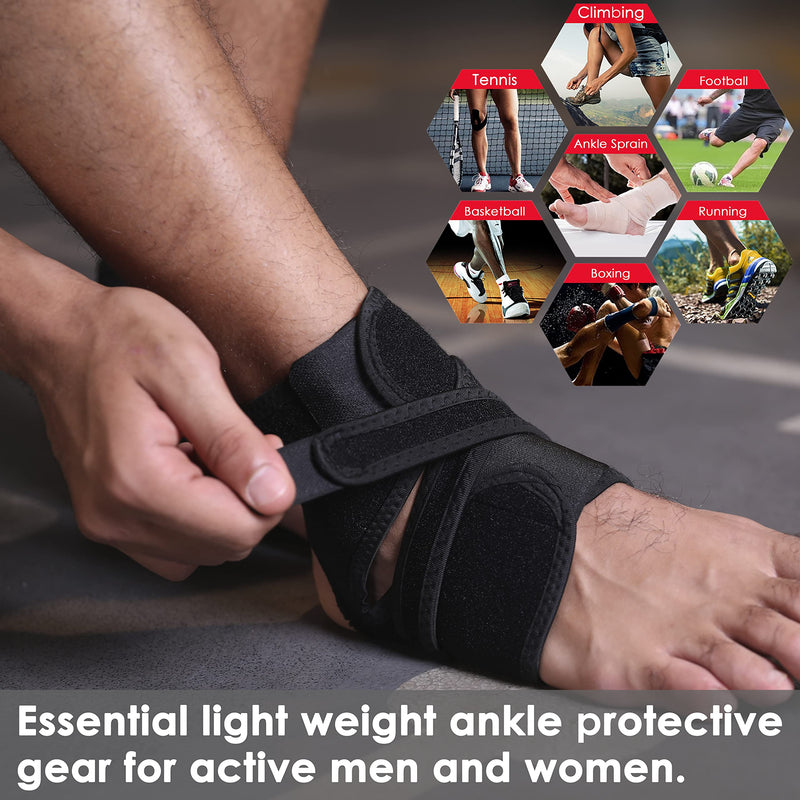 [Australia] - HiRui Ankle Wraps Ankle Brace for Men Women Kids, Lightweight Ultra-thin High-elastic Compression Ankle Support Ankle Stabilizer for Sprains Arthritis Running, Breathable & Close-fitting (M, 2 Pack) Medium (Pack of 2) 