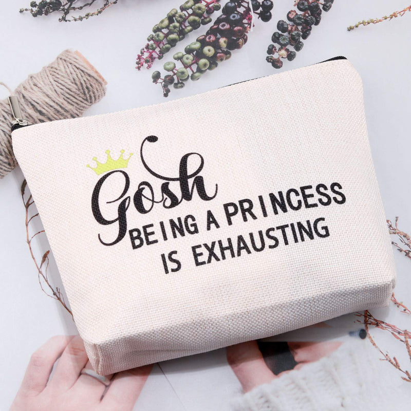 [Australia] - MBMSO Gosh Being A Princess Is Exhausting Cosmetic Bag Makeup Brush Bag Funny Makeup Bags for Women Travel Toiletries Bags (Makeup Bag) Makeup Bag 