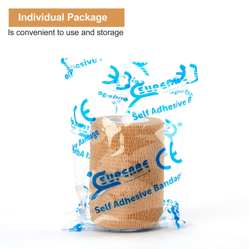 [Australia] - Self Adhesive Bandage Tape (3 Inches X 5 Yards), 8 Pack Elastic Cohesive Bandage Medical Wrap for First Aid, Sports, Wrist & Ankle 8 Rolls (Pack of 1) 